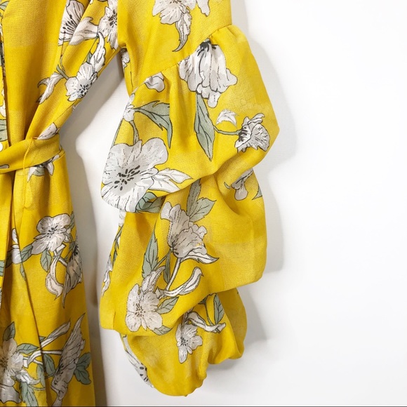 Chriselle x J.O.A. Yellow Tiered Sleeve Mini Dress - Picture 8 of 10